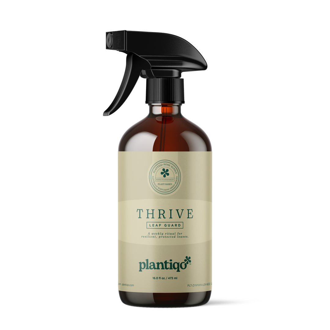 Thrive Leaf Guard Elixir — natural houseplant protection and immunity spray in amber glass bottle, 16 oz